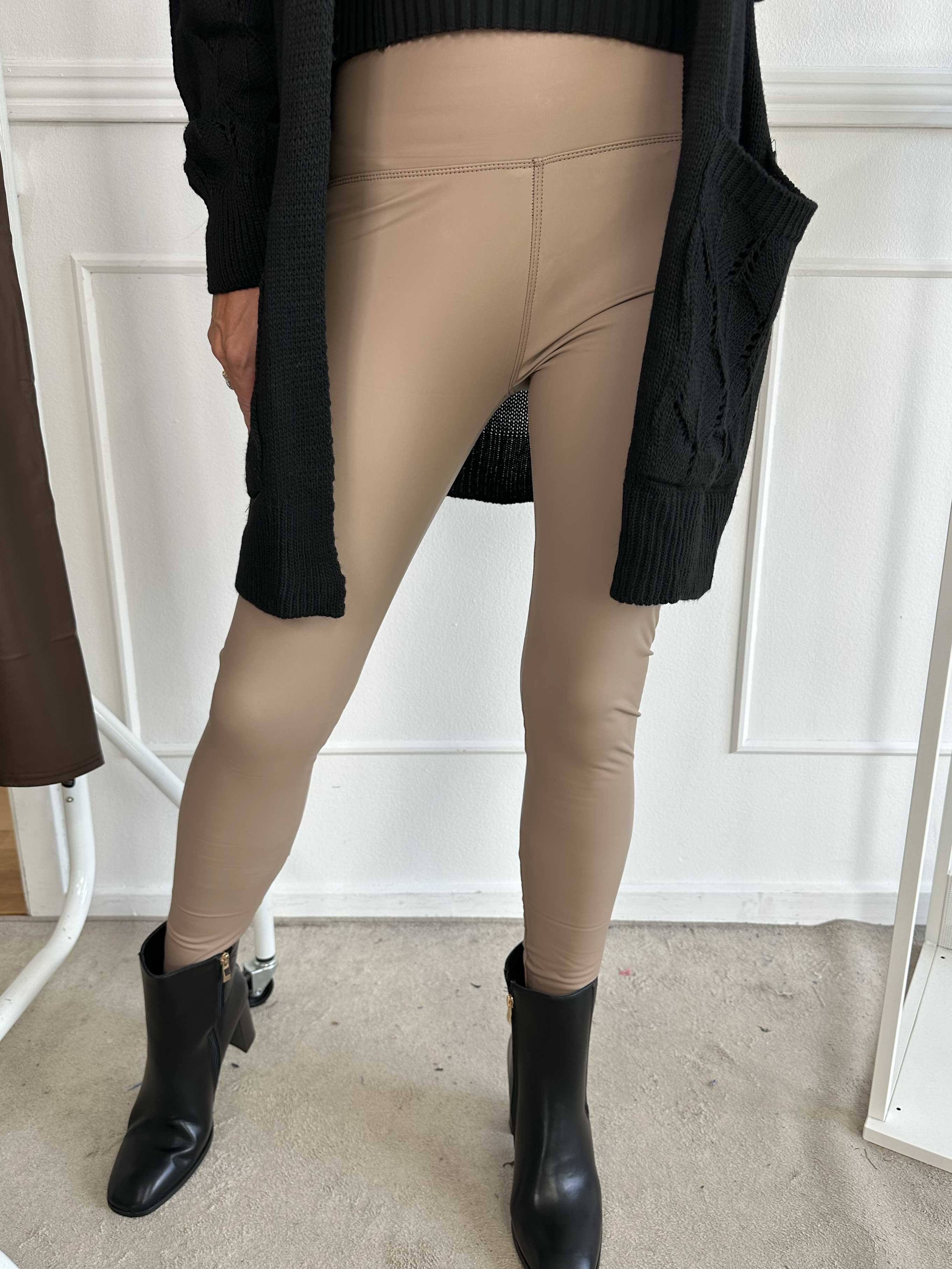 Dea - Læderlook leggings med stræk